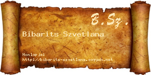 Bibarits Szvetlana névjegykártya